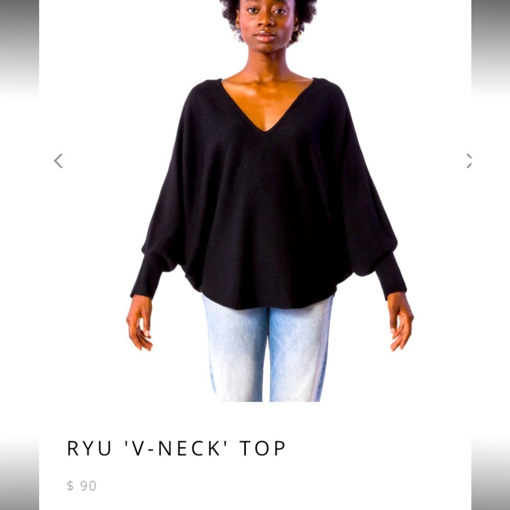 Kerisma sweater knit Ryu top black size s/m classic fall boho casual lux casual